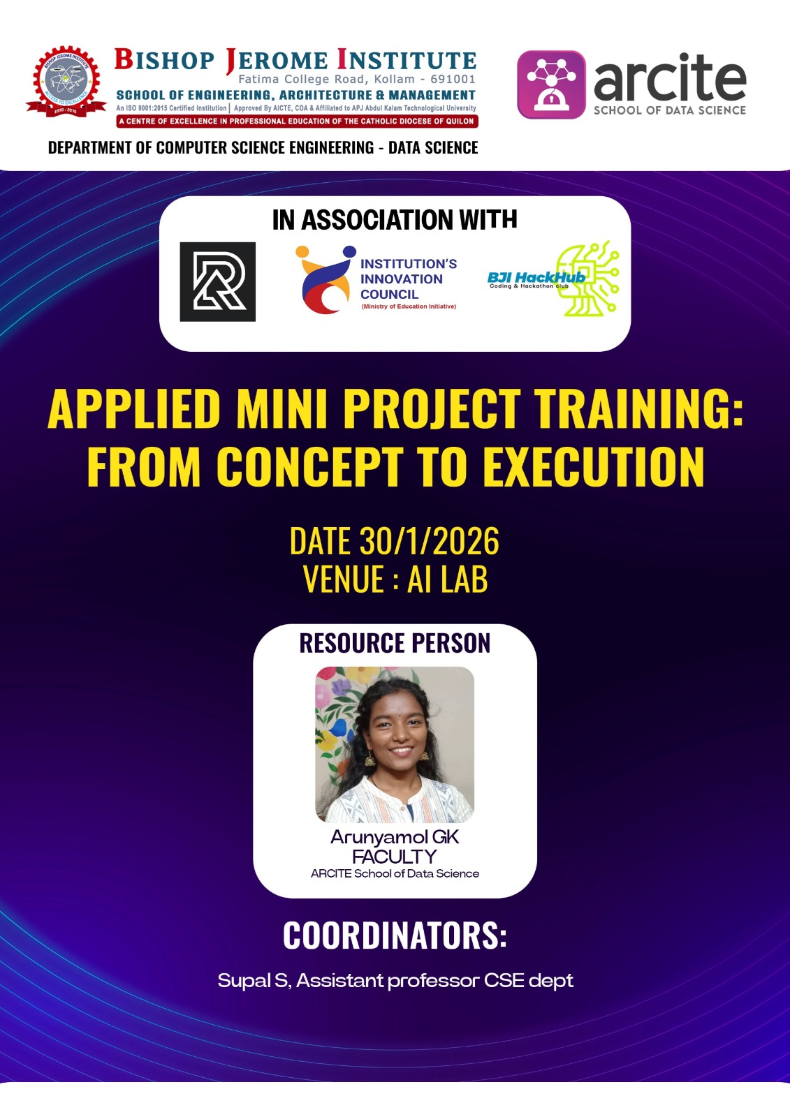 BJI’s CSE-Data Science Department to Host Intensive Training on Applied Mini Projects