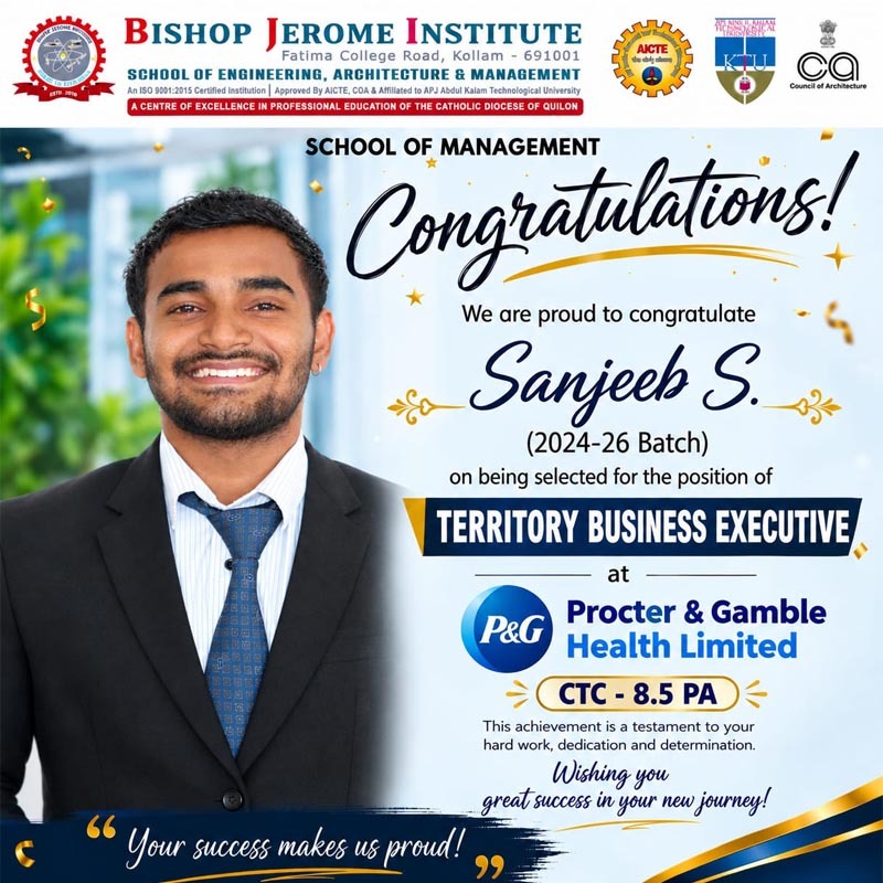 Congratulations Sanjeeb S. on Securing Placement at Procter & Gamble Health Limited!